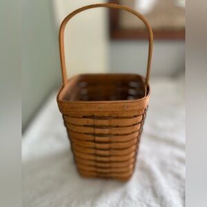 Longaberger Warm Brown Tall Woven Basket VINTAGE